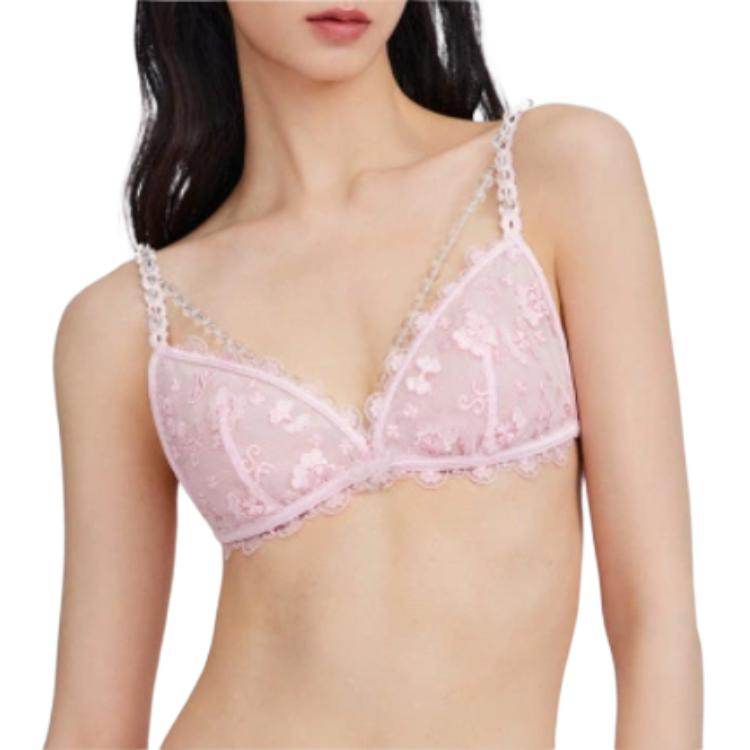 Victoria's secret vivienne x susan fang совместные модели сладкий ограниченный ss24 пользовательские сетки кружева пузырь бусины бюстгальтер женский чисто розовый - Boxette Shop