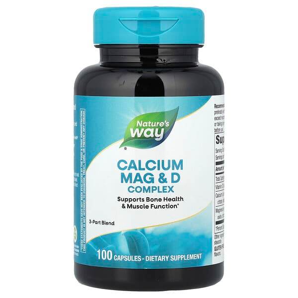 БАД Nature's Way, кальций, магний и витамин D, 100 капсул - Boxette Shop