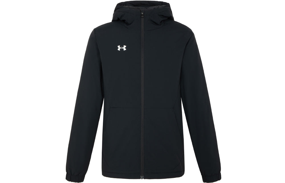 Under armour cotton sense mechanical elastic solid colour waterproof windproof sportswear men's black