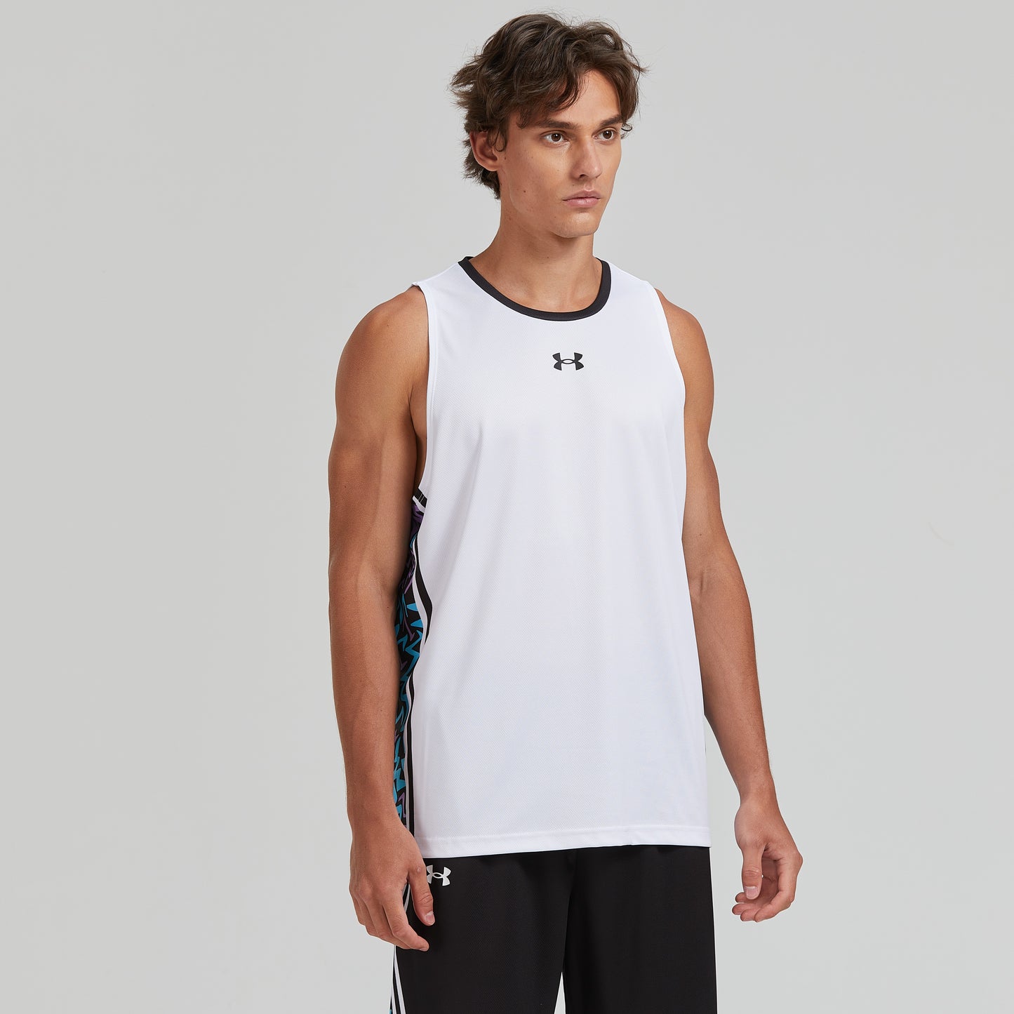Under armour ss24 повседневная повседневная бег фитнес тренировки спорт быстро сухой дышащий без рукавов танк топ мужской и женский белый
