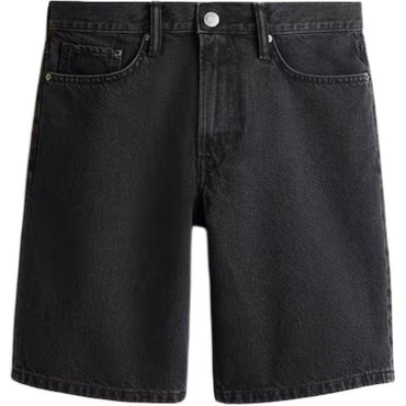 H&m мягкие и удобные однотонные прямые джинсовые шорты мужские черные - Boxette Shop