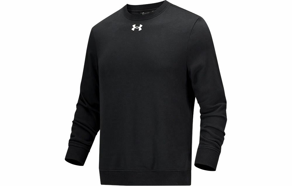 Under armour логотип печати тренировки спортивные вязать экипаж шеи пуловер свитер мужской черный