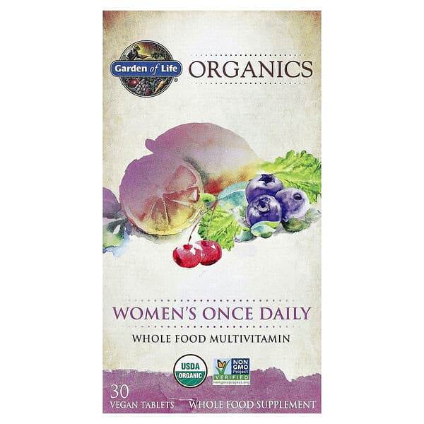 БАД Garden of Life Organics, мультивитамины для женщин, 30 таблеток - Boxette Shop