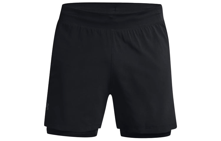 Under armour 2-в-1 тренировочные атлетические шорты для бега мужские черные