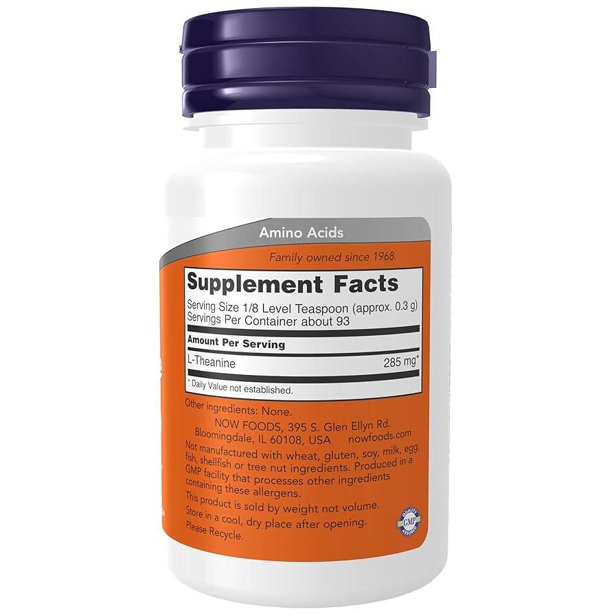 БАД NOW Foods L-Theanine Pure Powder, 28гр (1 унция) - Boxette Shop