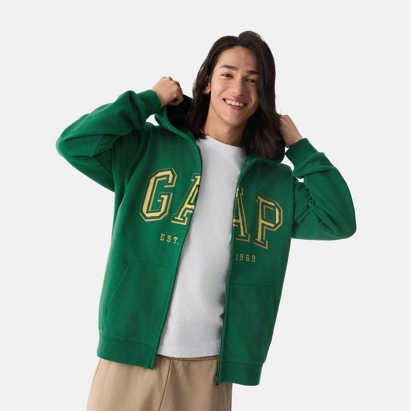 Логотип gap французская петля трикотажная молния капюшон свободная куртка весна толстовка мужские и женские модели - Boxette Shop