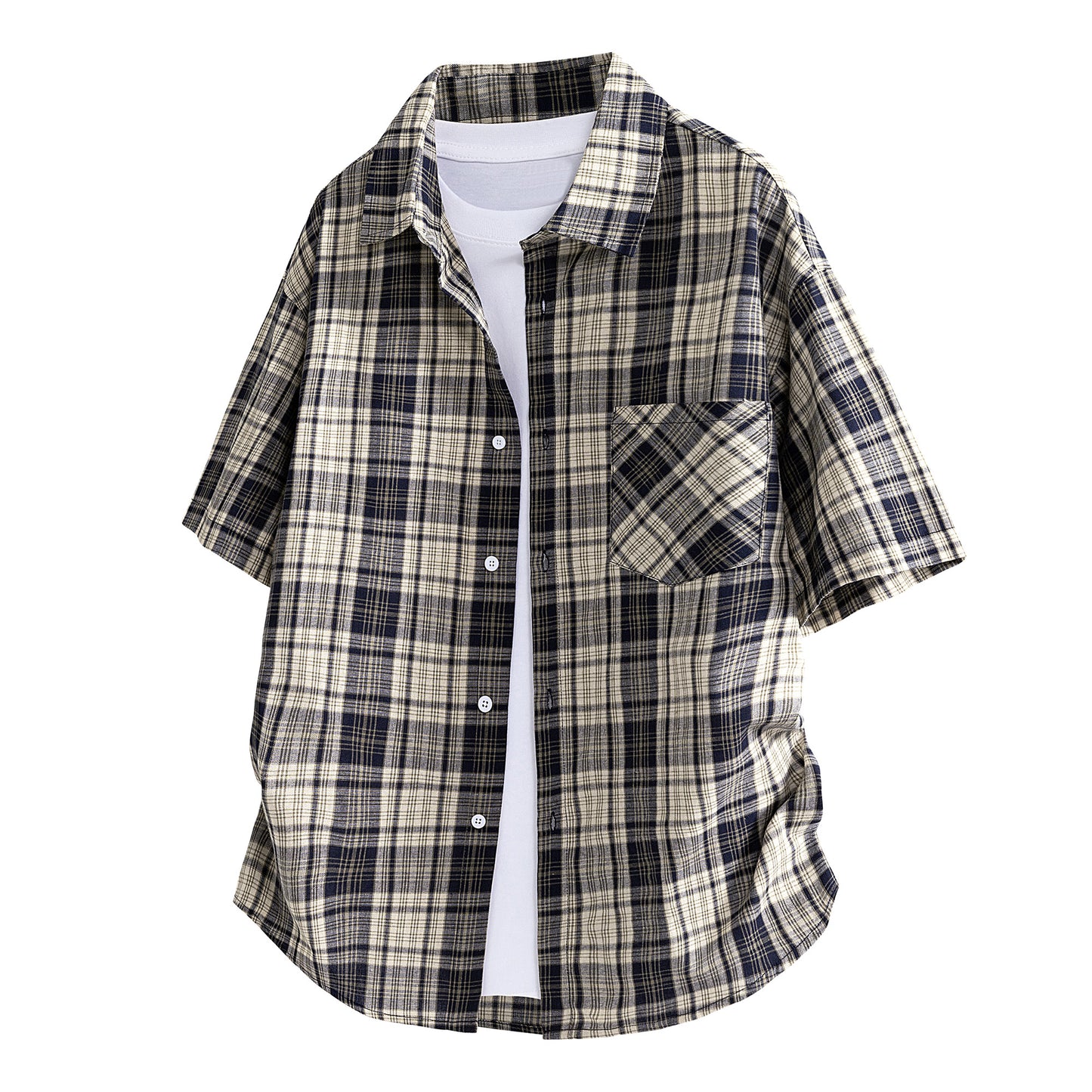 Igoi amerikalik retro yuzlik, bir xil paragrafli, erkin yupqa kesmali, yelkali, kalta yengli erkaklar va ayollar ko'ylagi