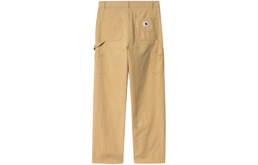 Carhartt wip ss24 v' pirs shim, to'g'ridan-to'g'ri bo'shashgan tekis kvadrat yorliqli fermuarli uzun ish shimlari xaki