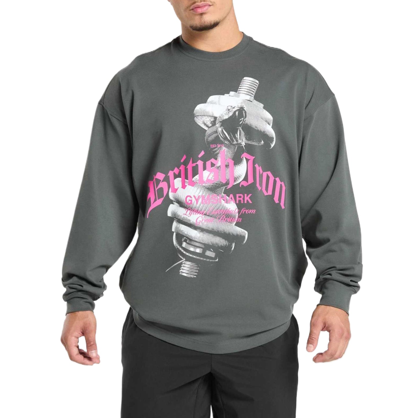 Gymshark Britaniya temir erkaklar futbolkasi