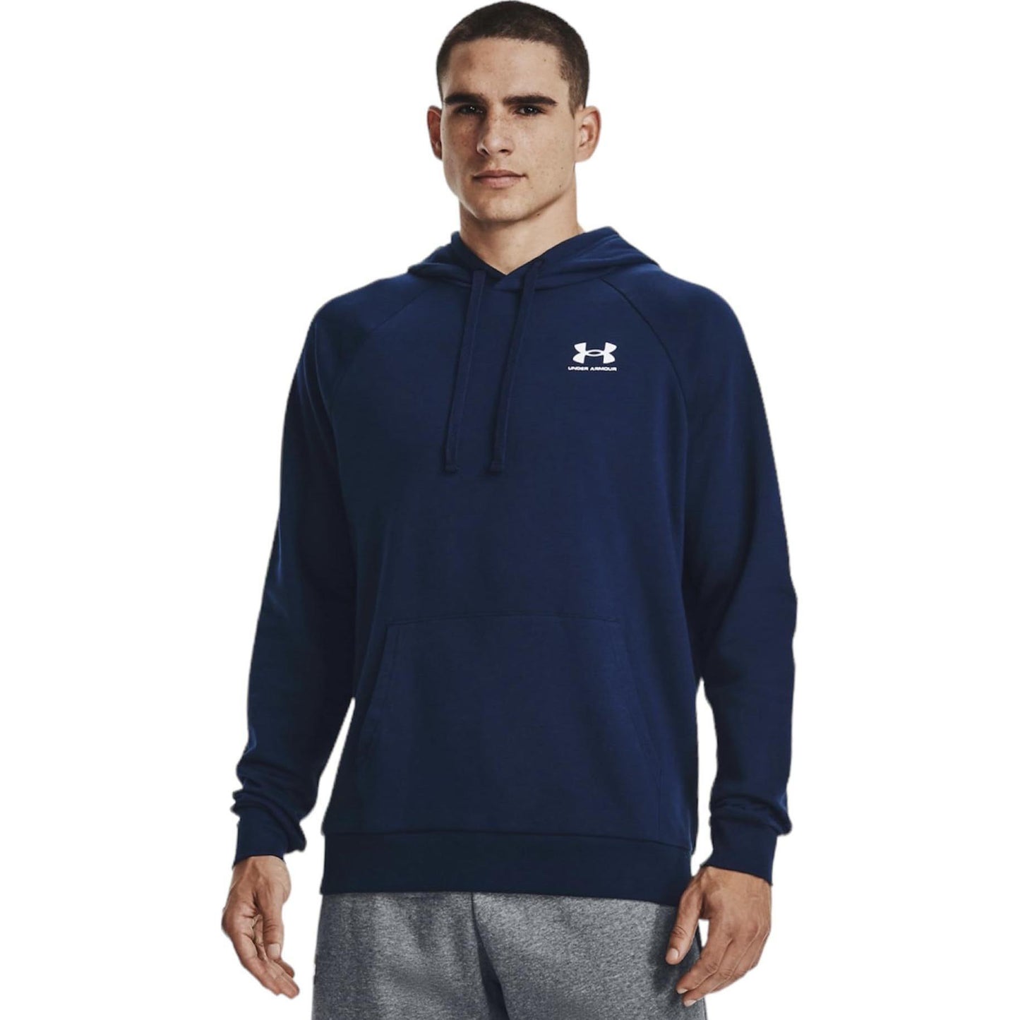 Under armour andromeda rival однотонный пуловер с капюшоном и уплотненной тренировочной толстовкой мужская синяя