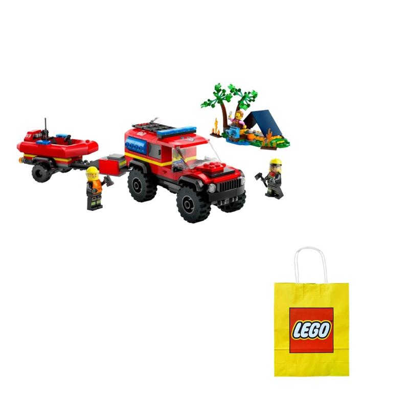 LEGO City 4x4 oʻt oʻchirish mashinasi va qutqaruv qayigʻi (60412)