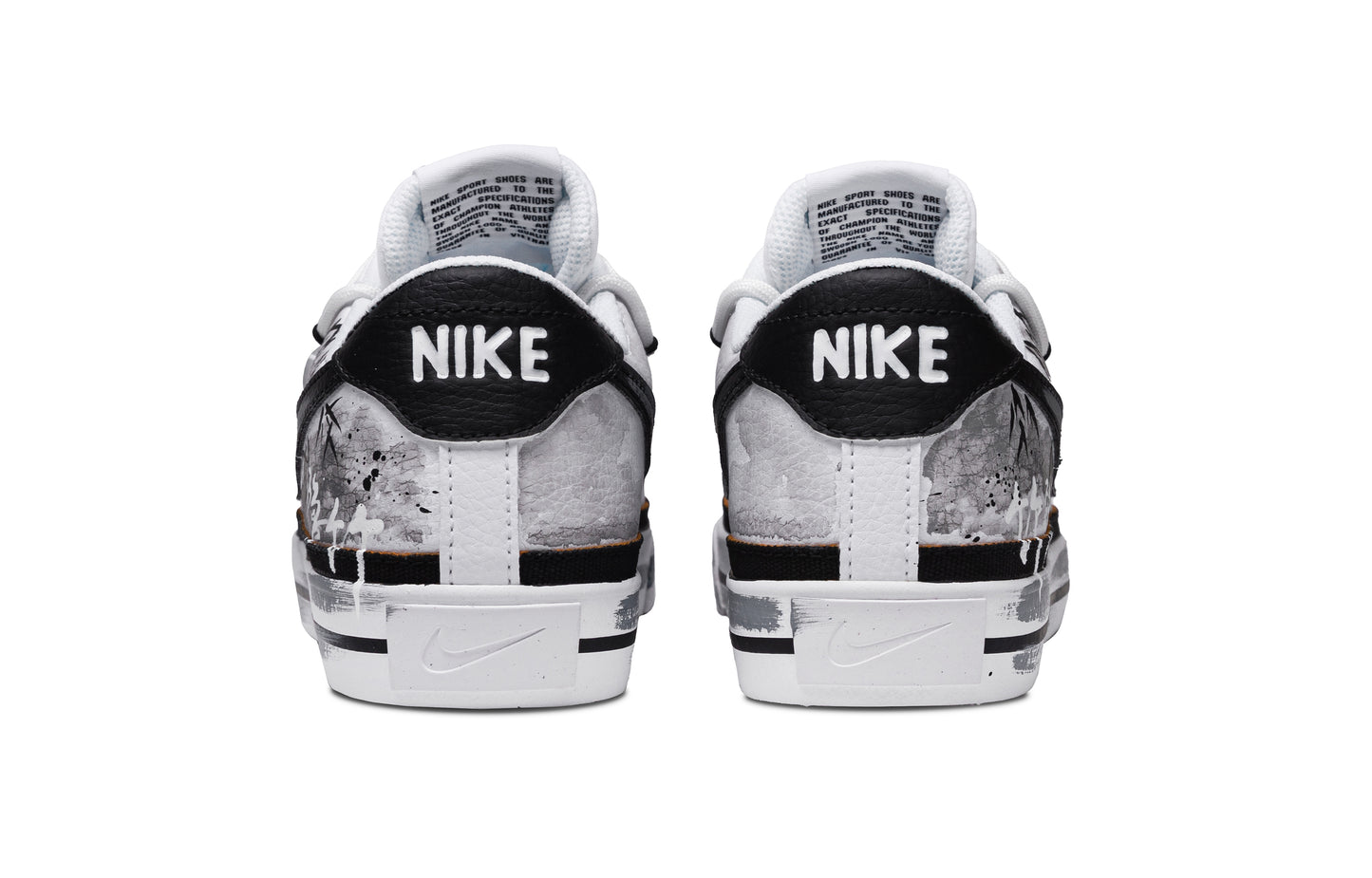 【кроссовки на заказ】nike court legacy кожаные удобные обтянутые износостойкие низкие верхние кроссовки мужские и женские темно-серые