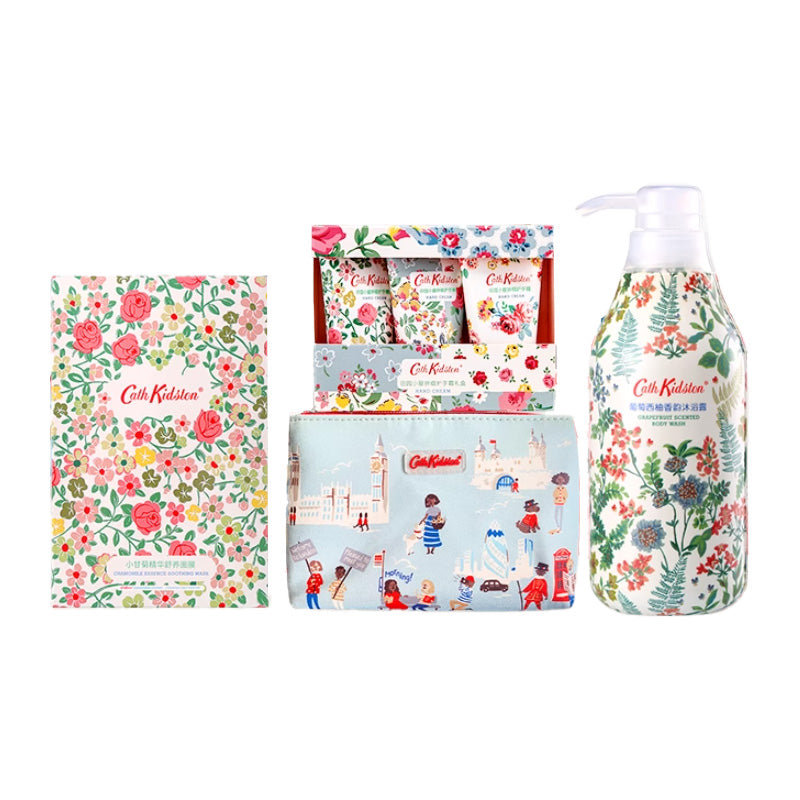 Cath kidston набор гелей-скрабов для душа "грейпфрут" успокаивающий и ароматный набор из 4/6