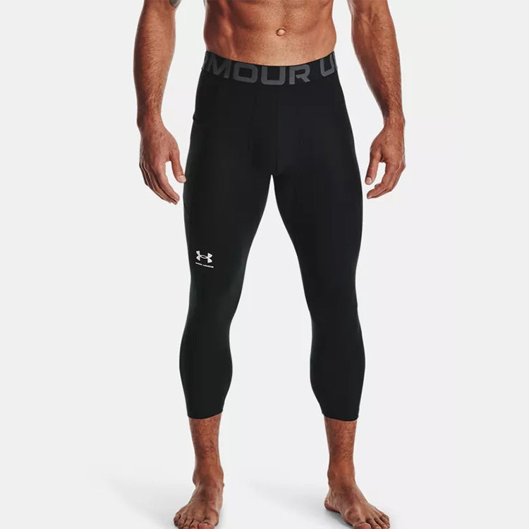 Under armour heatgear training skinny дышащий mid rise 7 брюки фитнес внутренние спортивные брюки мужские черный