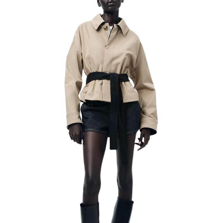 Zara zw collection цветной однобортный пиджак с отворотом на поясе и длинными рукавами женский - Boxette Shop