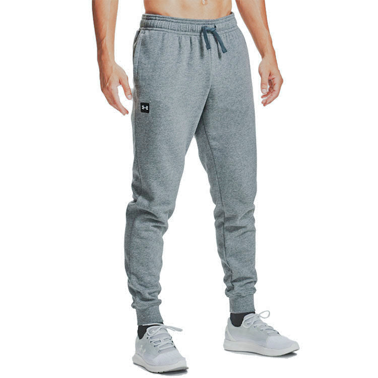 Under armour fleece mid-rise relaxed drawstring knit sweatpants men's light asphalt grey