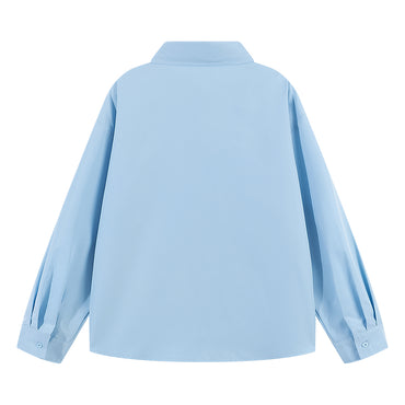 Pal ongaco pal ongaco Amerika yuqori ko'cha asosiy modellari oddiy sof paxta tanasi harflari brend logotipi bosma erkin tasodifiy universal koreys tekis rangli lapel uzun yengli ko'ylaklar bir xil modellar bilan erkaklar va ayollar