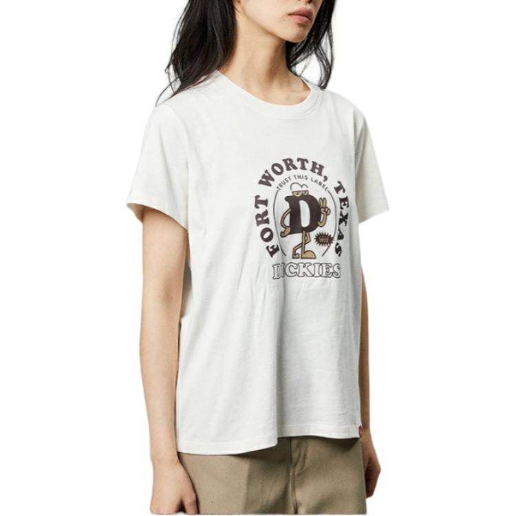 Футболка женская Dickies Letter Print Cartoon Pattern Round Neck - Boxette Shop
