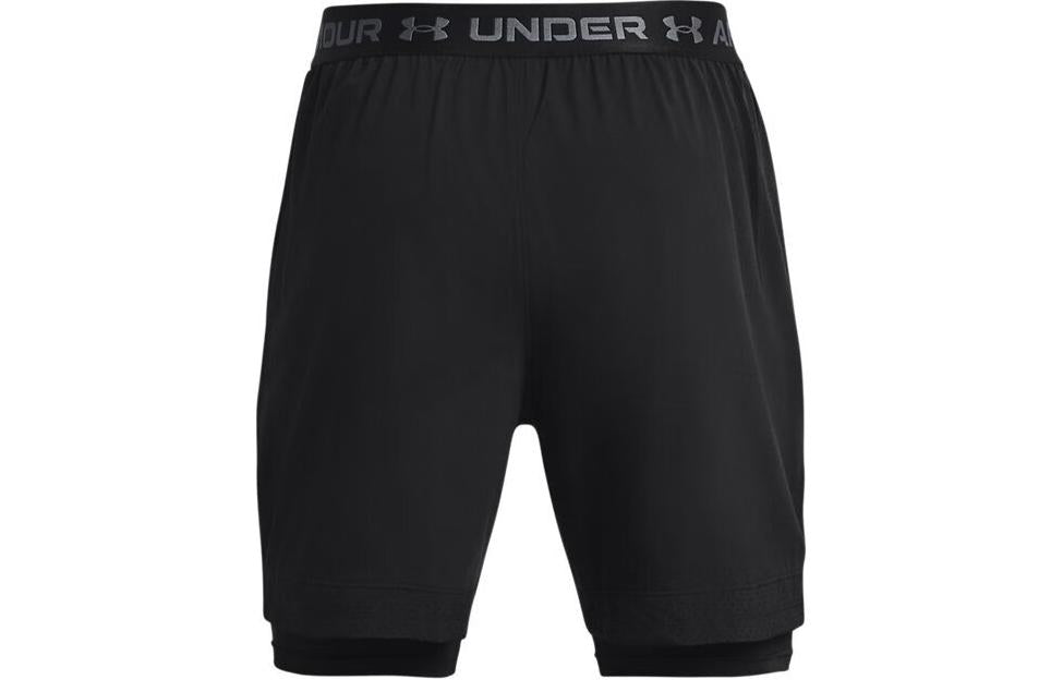 Under armour vanish 2-в-1 тренировочные шорты для фитнеса и бега мужские черные