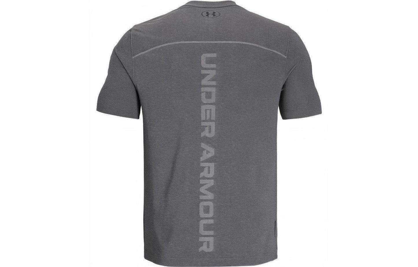 Under armour ua rush vanish elite american vintage back letter print sports crew neck short sleeve t-shirt men's rhino grey