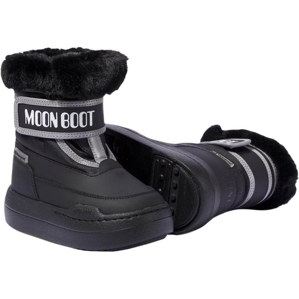 Moon boot round toe velcro high top kids' boots kids' black