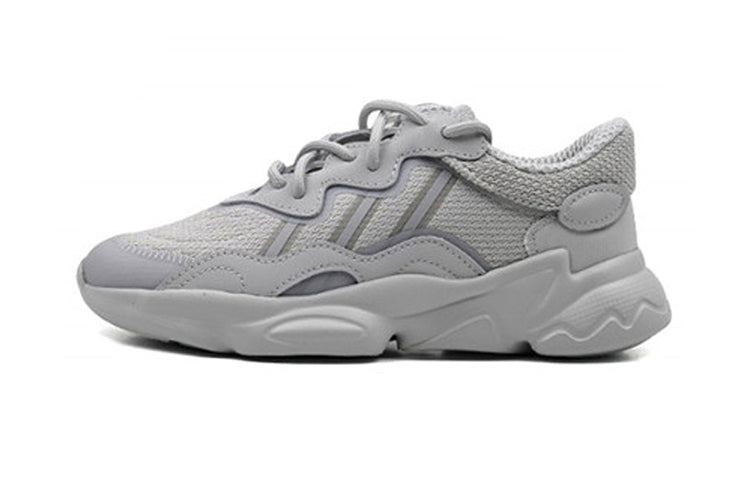 Adidas originals ozweego амортизирующие износостойкие низкопробные детские повседневные туфли серого цвета для средних и маленьких детей