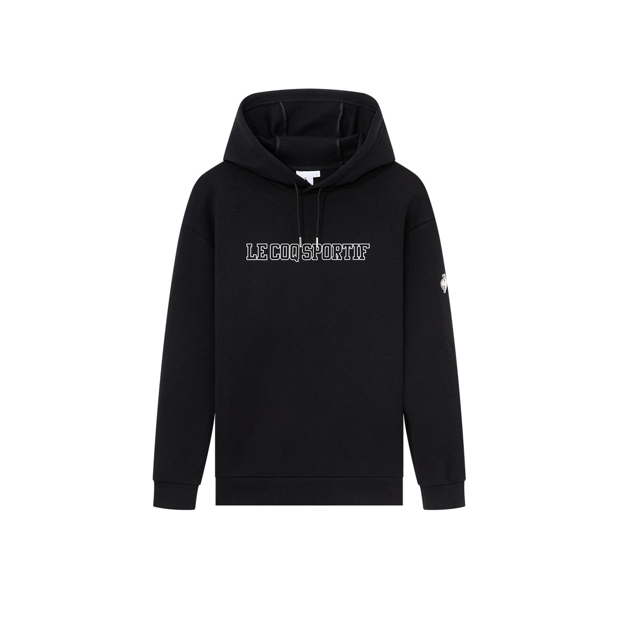 Le coq le coq sportif bir tekis rangli oddiy harflar logotipi bosma naqshli erkin ochiladigan yelkali uzun yengli sviter erkaklar va ayollar modellari