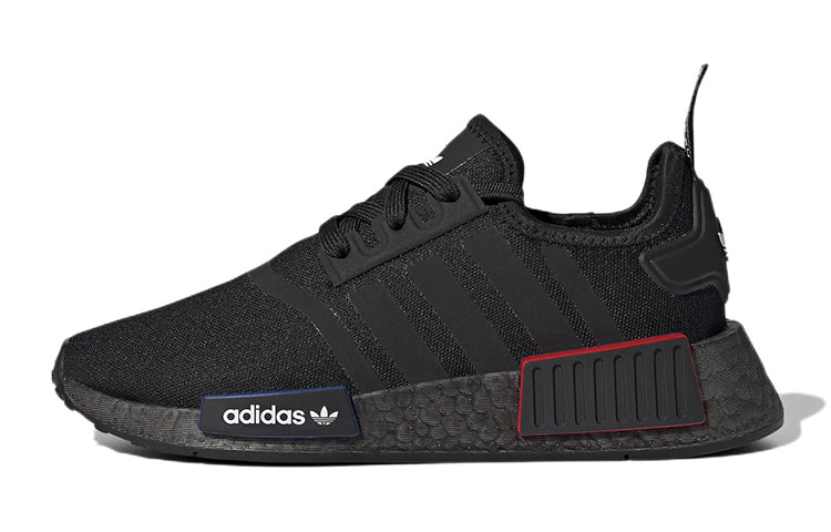 Adidas originals nmd_r1 refined j удобные износостойкие дышащие спортивные повседневные кроссовки черные подростковые