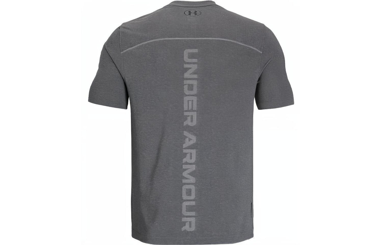 Under armour ua rush vanish elite american vintage back letter print sports crew neck short sleeve t-shirt men's rhino grey