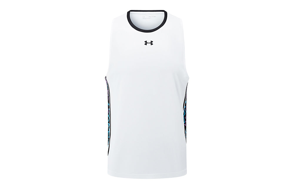 Under armour ss24 повседневная повседневная бег фитнес тренировки спорт быстро сухой дышащий без рукавов танк топ мужской и женский белый