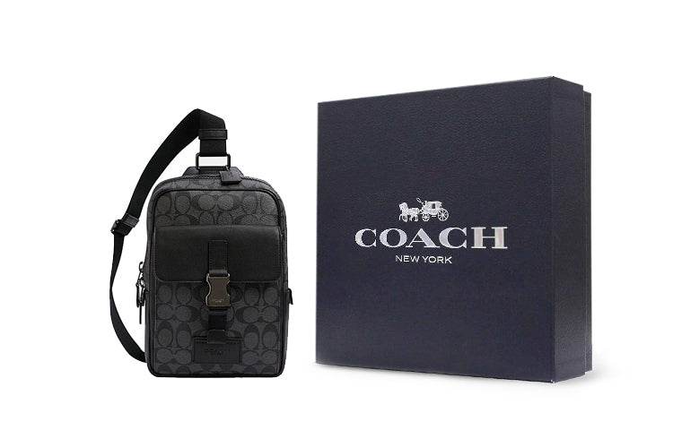 Сумка мужская Coach Track 18 Old Flower Canvas Leather - Boxette Shop