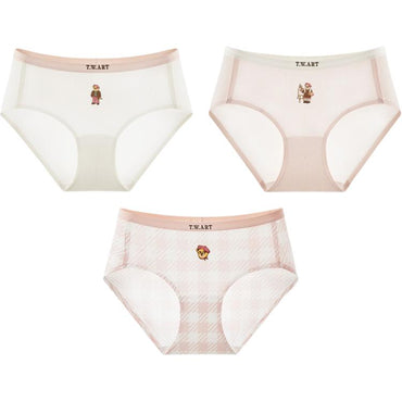 Teenie Weenie Yoqimli Uslub Yumshoq sovuq tuyg'u dog' qoldirmaydigan Qulay nafas oladigan, hidga qarshi uchburchakli külotlar Ayollar uchun 3 juft