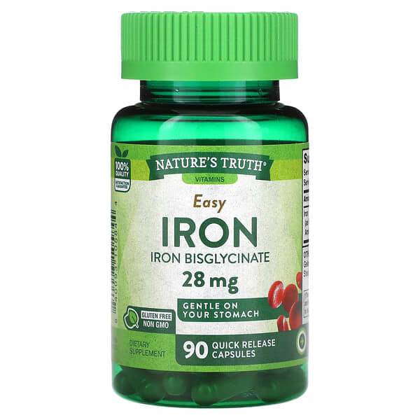 БАД Nature's Truth, Easy Iron, 28 мг, 90 капсул - Boxette Shop