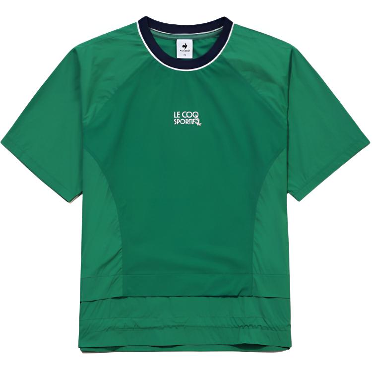 Le Coq Sportif ayollar uchun bosilgan ekipaj bo'yinli qisqa yengli futbolka