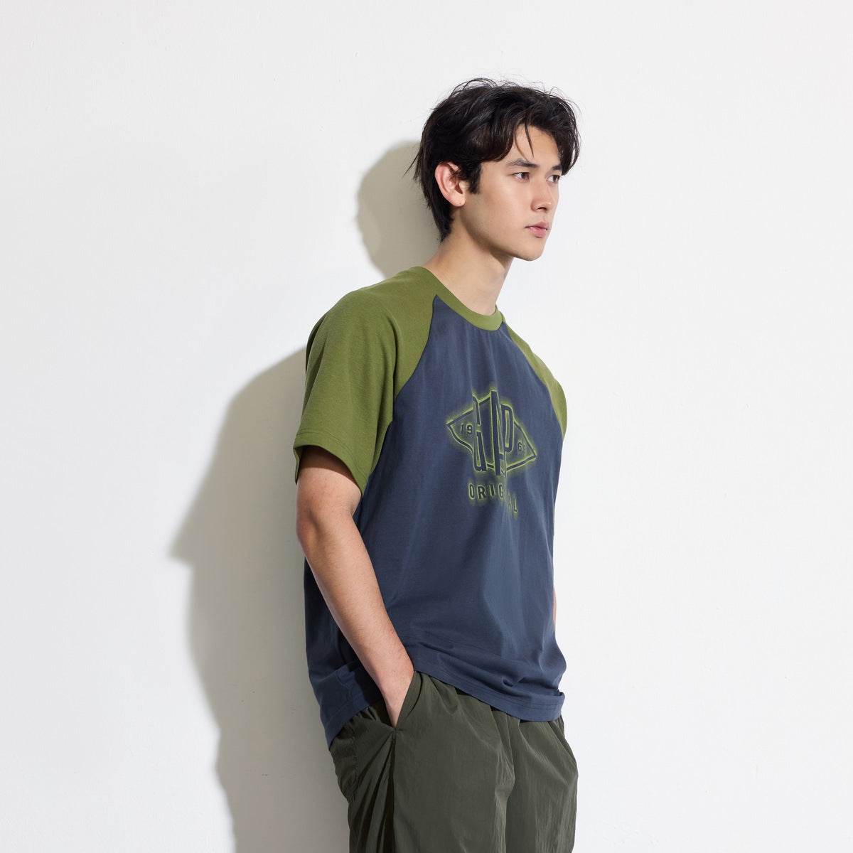 Gap urban casual collection хлопковая футболка с плечевым швом и круглым вырезом с коротким рукавом мужские и женские футболки - Boxette Shop