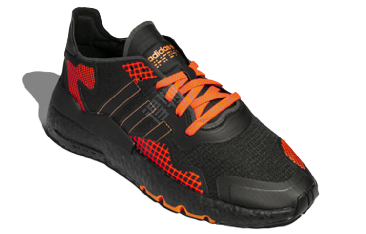 Adidas originals nite jogger mesh fabric comfortable daily breathable low top life casual shoes men's black red