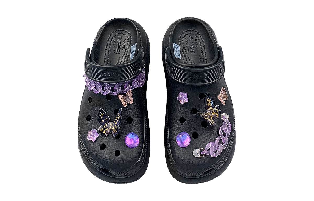 Шлепанцы Crocs Crush Clog Dark Butterfly Fantasy - Boxette Shop