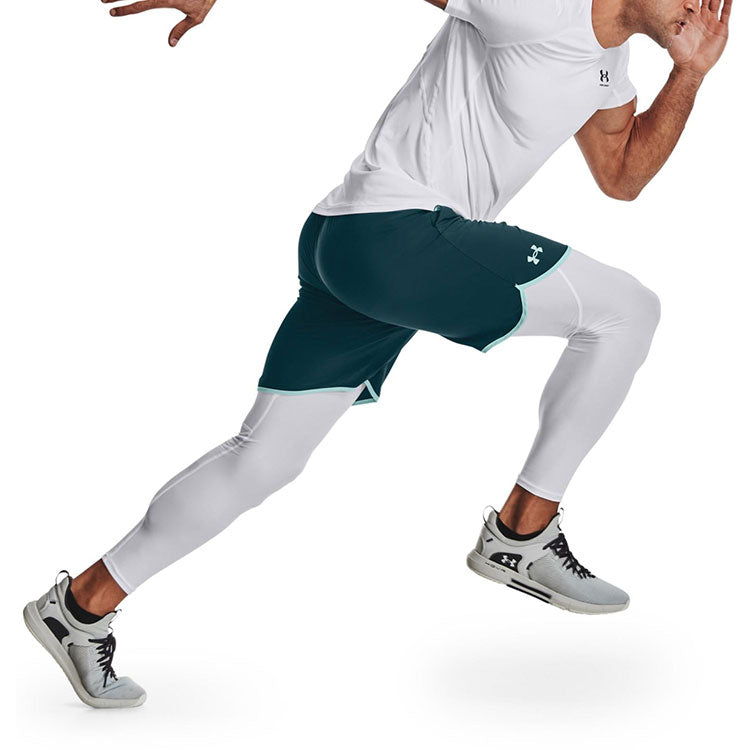 Under armour heatgear skinny solid slim fit inside fitness pants wraparound athletic pants men's white
