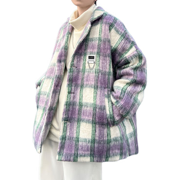 Tvid plashli koreys kurtkasi bu yerga yaqin Amerika retro yuqori ko'cha trendi bo'shashmasdan qulay uchuvchi murabbiyi bir ko'krakli katta qalinlashgan uzun yengli kurtka yuqori tasodifiy sayohat dangasa shamol ochiq sport oddiy ko'p qirrali palto m