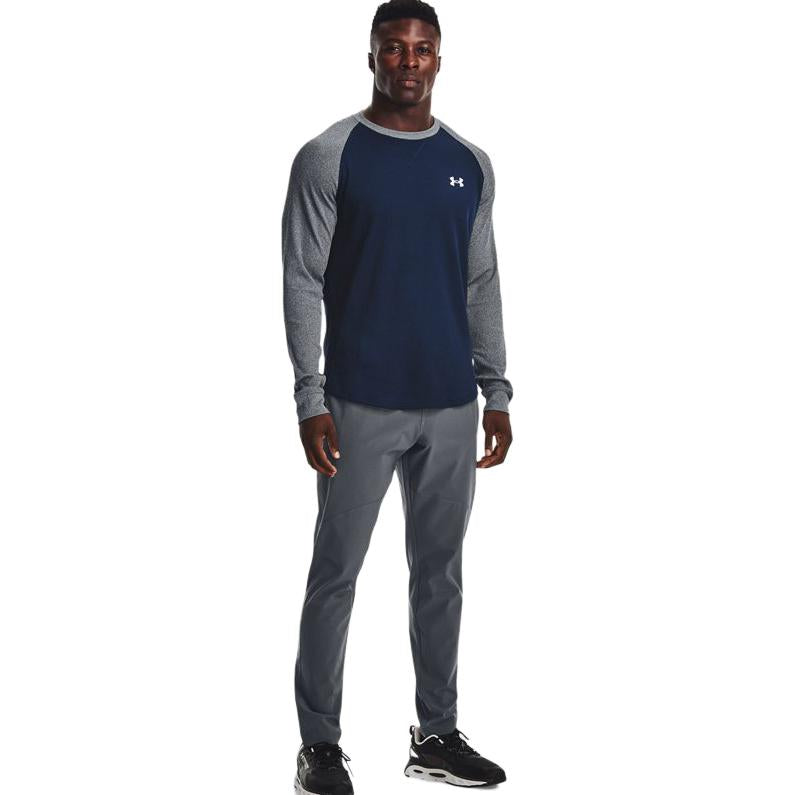 Under armour under armour casual colour block knit sports jersey men's dark blue grey