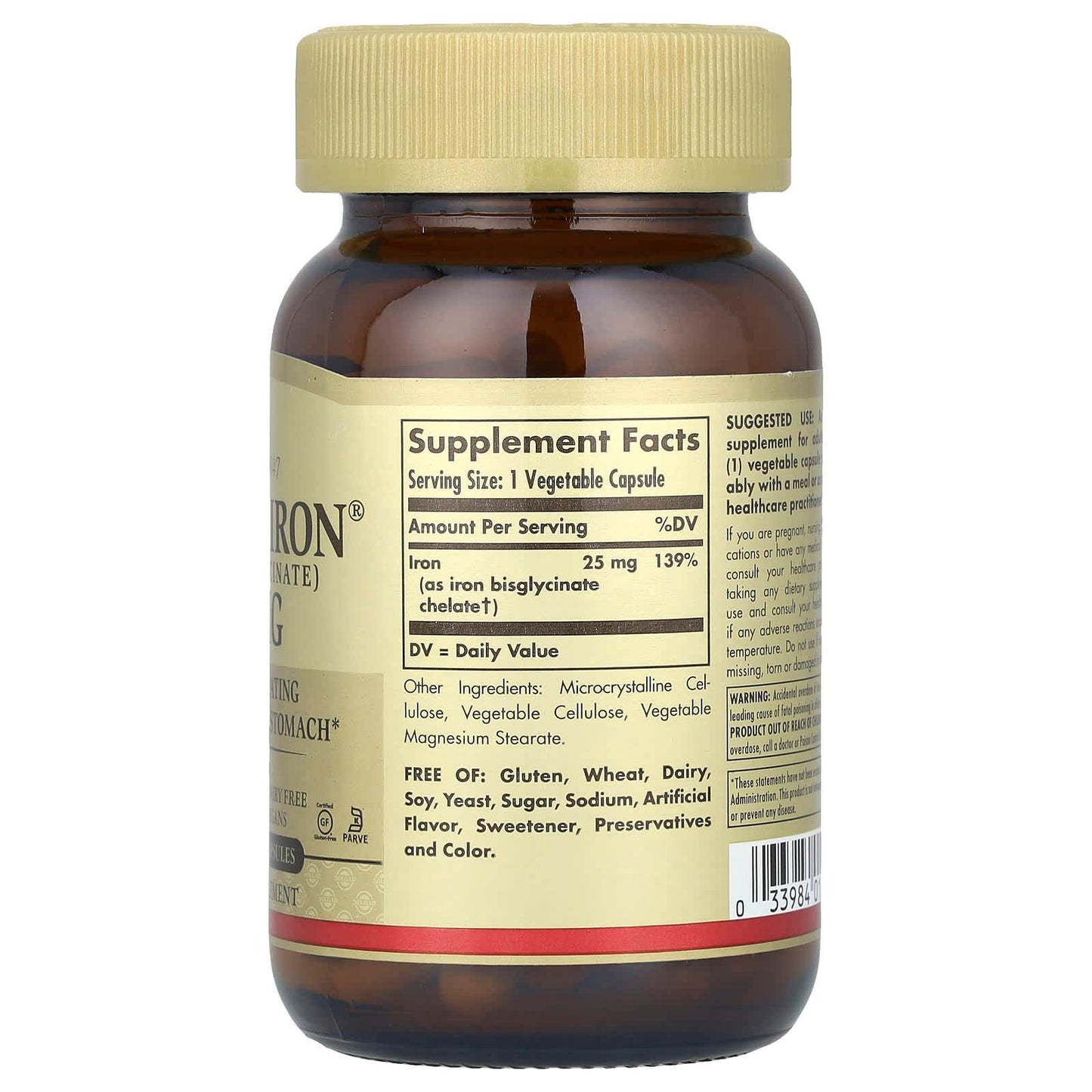 БАД Solgar, Gentle Iron, 25 мг, 90 капсул - Boxette Shop