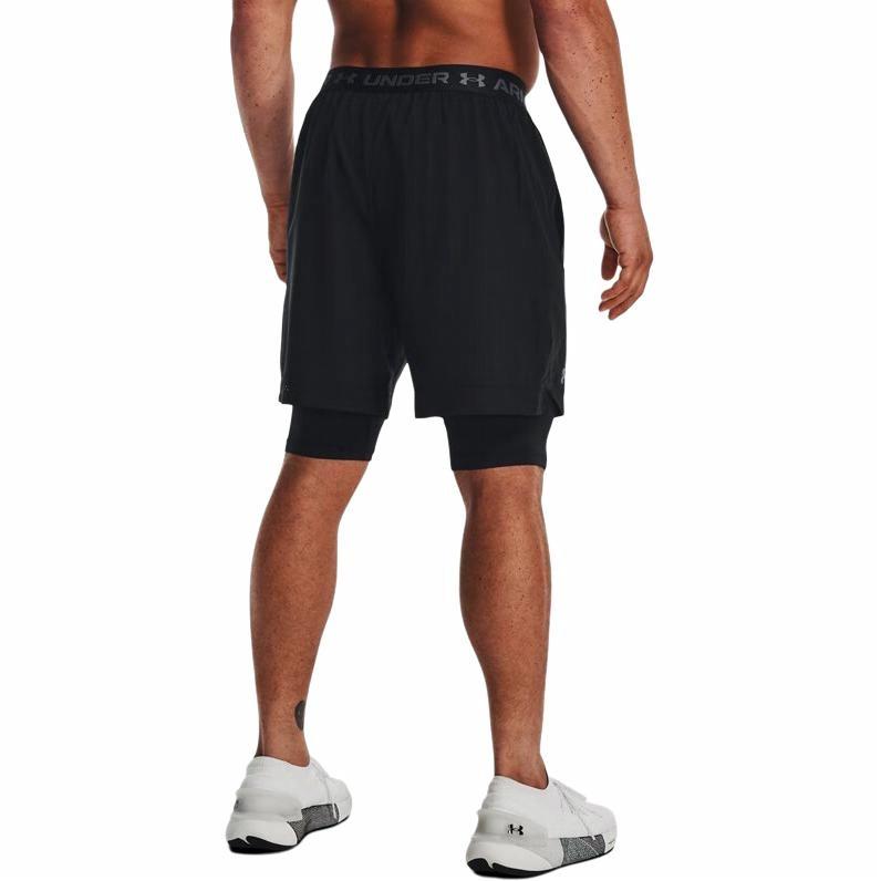 Under armour vanish 2-в-1 тренировочные шорты для фитнеса и бега мужские черные
