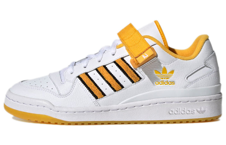 Adidas originals forum low "los angeles" lakers синтетическая кожа искусственная кожа ретро досуг нескользящие износостойкие легкие низкие топ boardhoes мужчины и женщины с одинаковыми моделями белый желтый