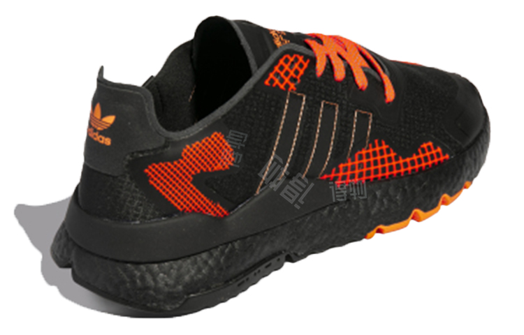 Adidas originals nite jogger mesh fabric comfortable daily breathable low top life casual shoes men's black red