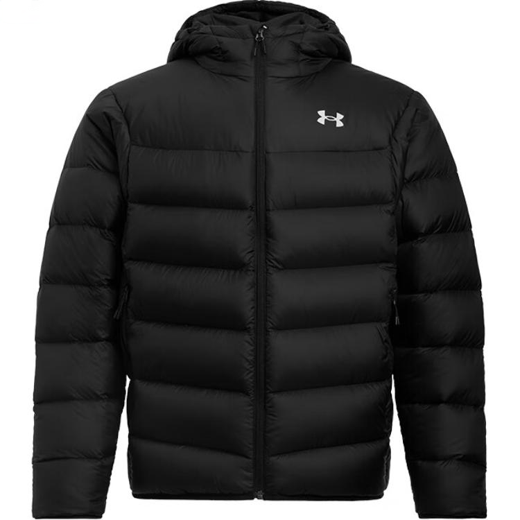 Under armour core down training sports fashion hooded down jacket men's black