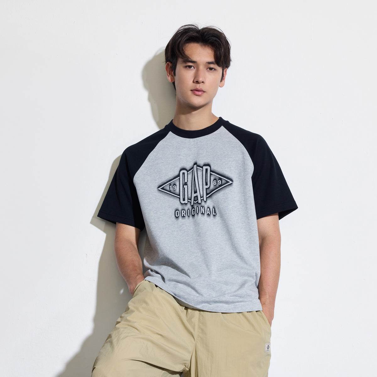 Gap urban casual collection хлопковая футболка с плечевым швом и круглым вырезом с коротким рукавом мужские и женские футболки - Boxette Shop