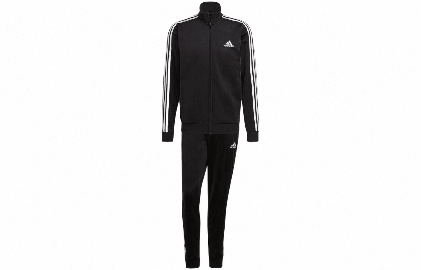 Adidas sportswear essentials 3-stripes logo jacket coat trousers casual sports suit men's international black - Boxette Shop