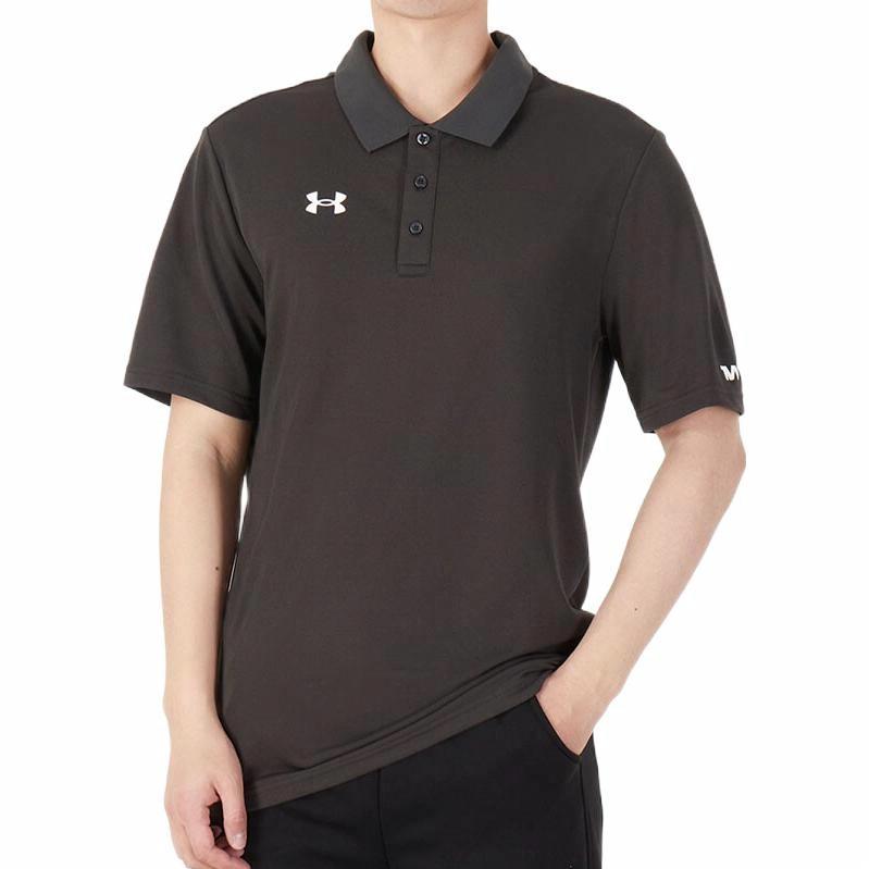 Under armour andromeda повседневная спортивная тренировка с отворотом дышащая рубашка-поло с коротким рукавом мужская темно-серая