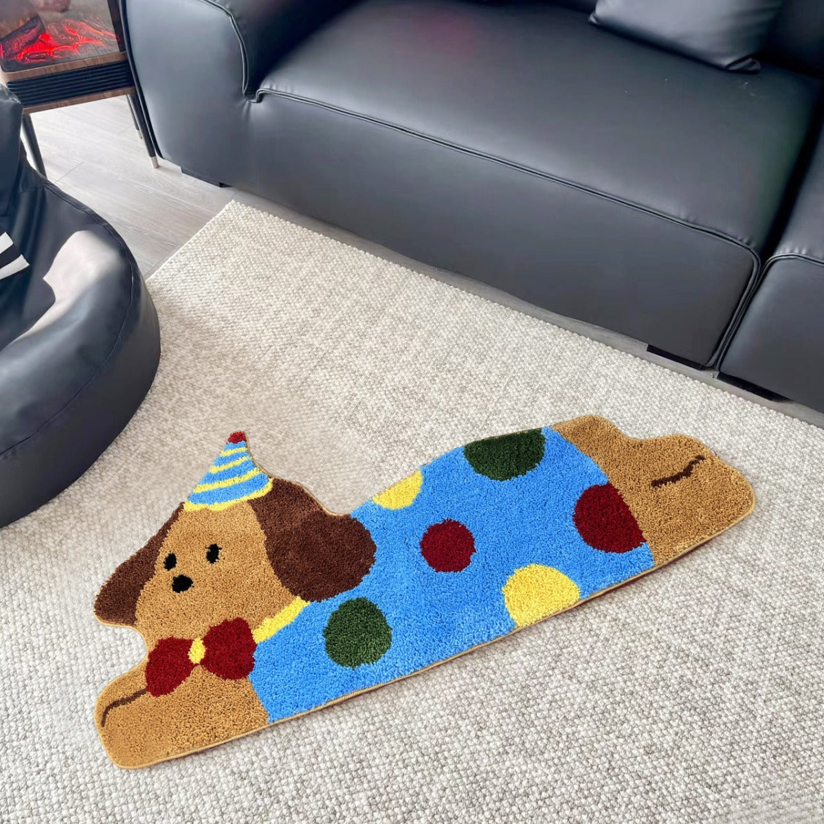 Chhatwal & jonsson adorable collection cute animal tufted flocking blanket thickened bedroom cooler bedside blanket living room absorbent coffee table sofa carpet rugs