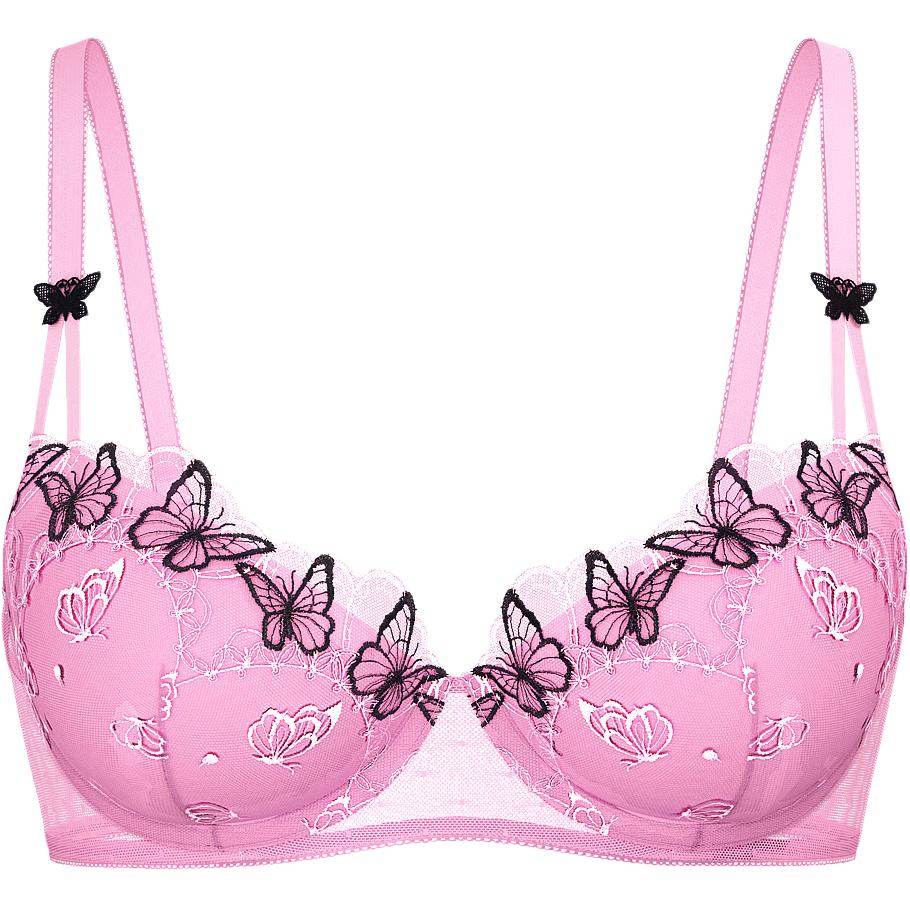 Victoria's secret vivienne pink собранная половина чашки бабочка декоративный пеплум бюстгальтер женские модели - Boxette Shop